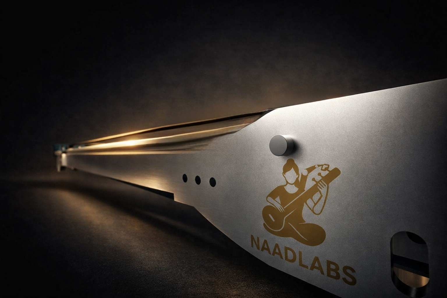 The Harmonic Sitar — full body render with the NaadLabs mark